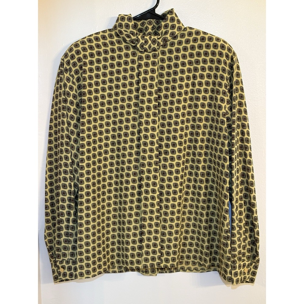 Vintage Jones New York Blouse Button Back Shoulder Pads Womens Size 12 - Picture 4 of 5